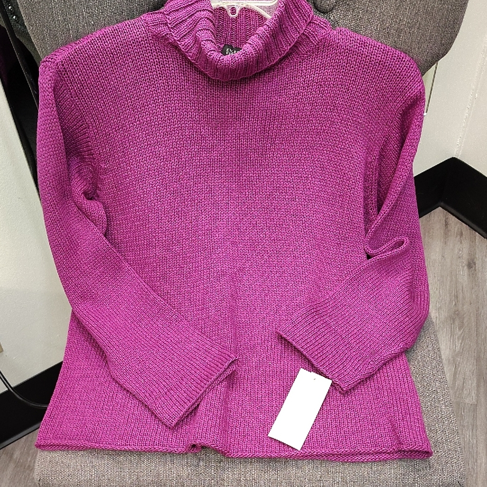 Eileen Fisher Magenta Cowl Neck Sweater